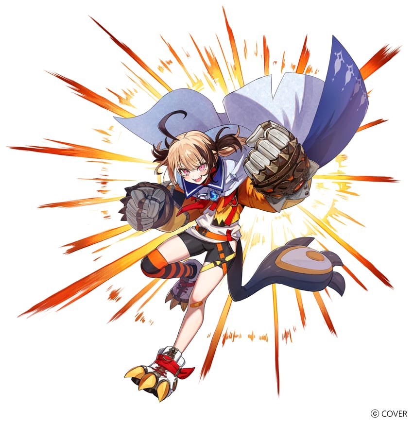 谜之回忆、Hololive、Hololive英语 1名女孩 呆毛 棕发 披风 全身