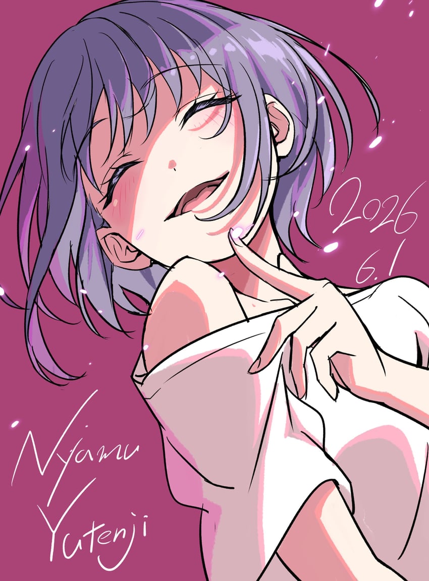 BanG Dream!、Bang Dream! It's MyGO!!!!!、祐天寺若麦 1名女孩 脸红 角色名称 闭眼 有日期