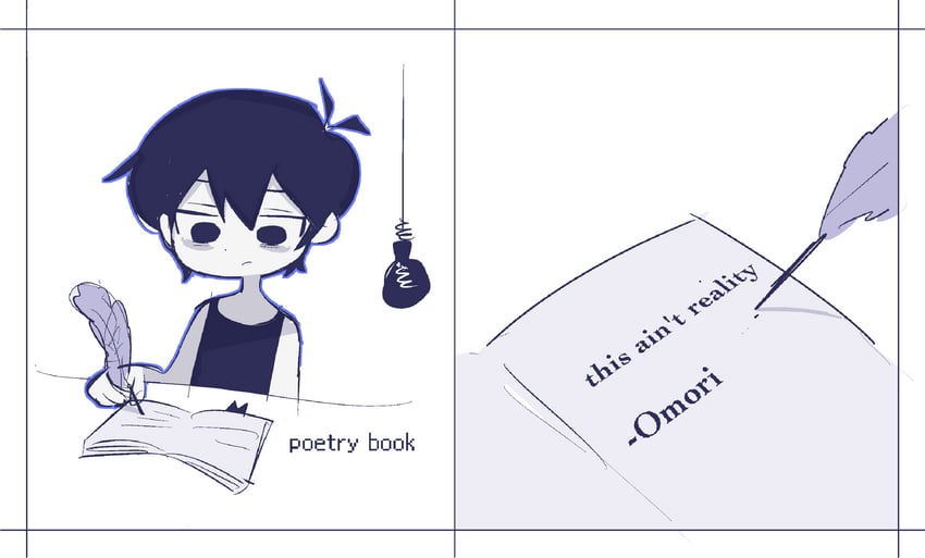 OMORI、Omori (OMORI) 1名男孩 呆毛 眼袋 黑瞳 黑发