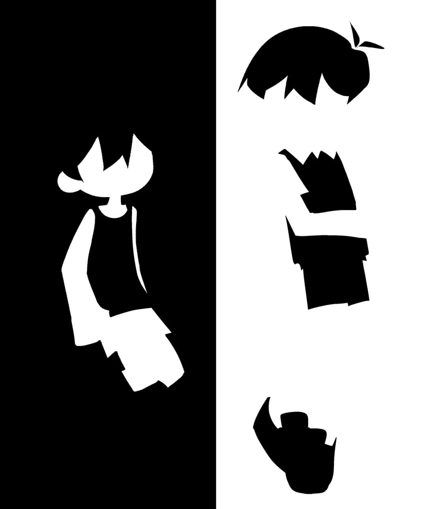 OMORI、Omori (OMORI)、Sunny (OMORI) 2个男孩 呆毛 双分刘海 双重人格 灰度