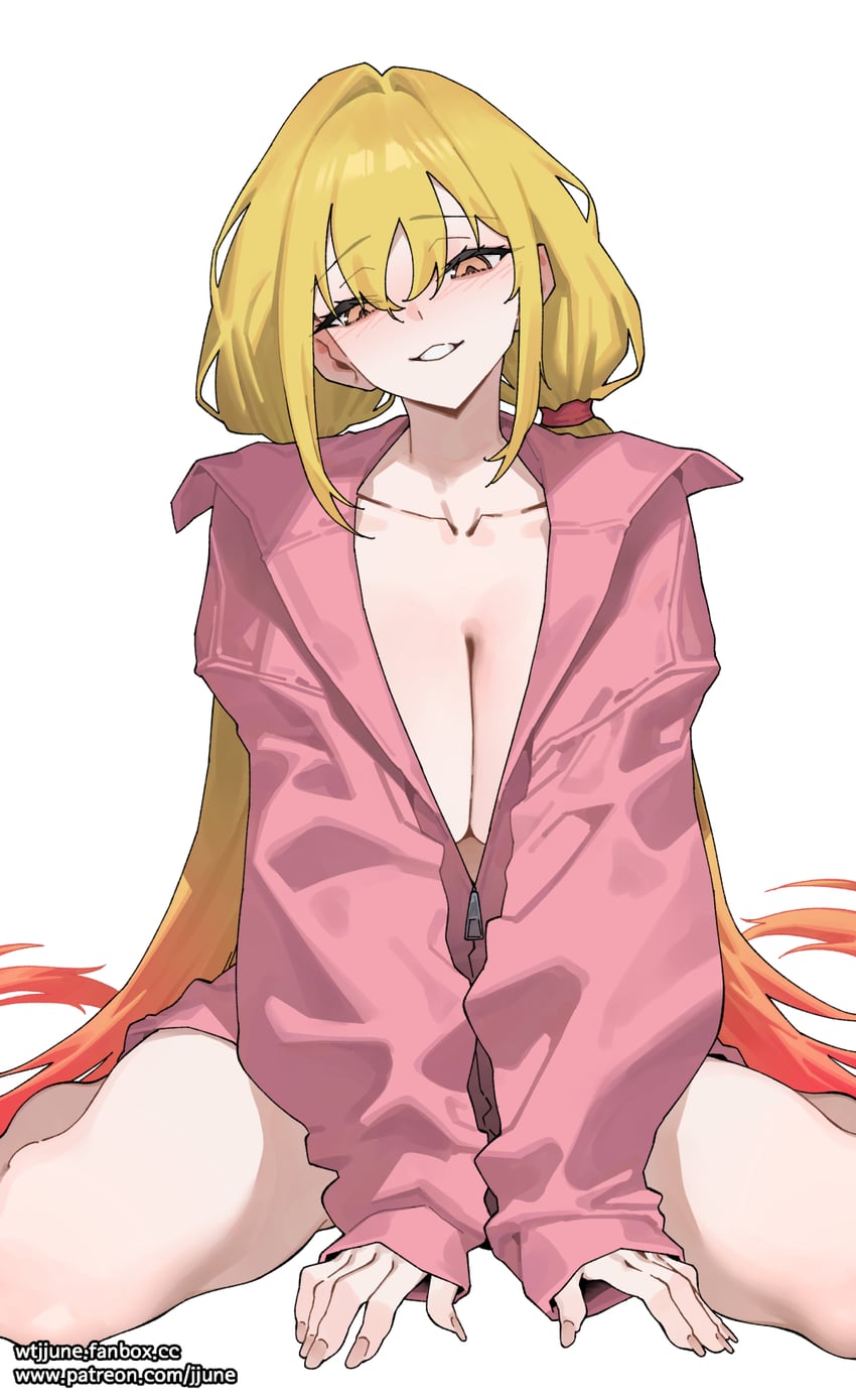原创 1名女孩 金发 脸红 乳房 乳沟