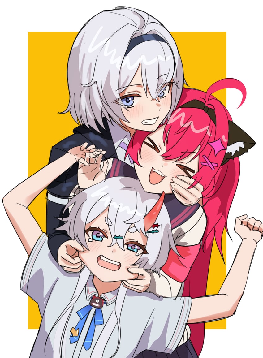 从虚无到永恒、埃德加 (圣洁之歌)、娜娜莉 (圣洁之歌) 3人女子 闭眼挤眼 呆毛 兽耳毛 兽耳