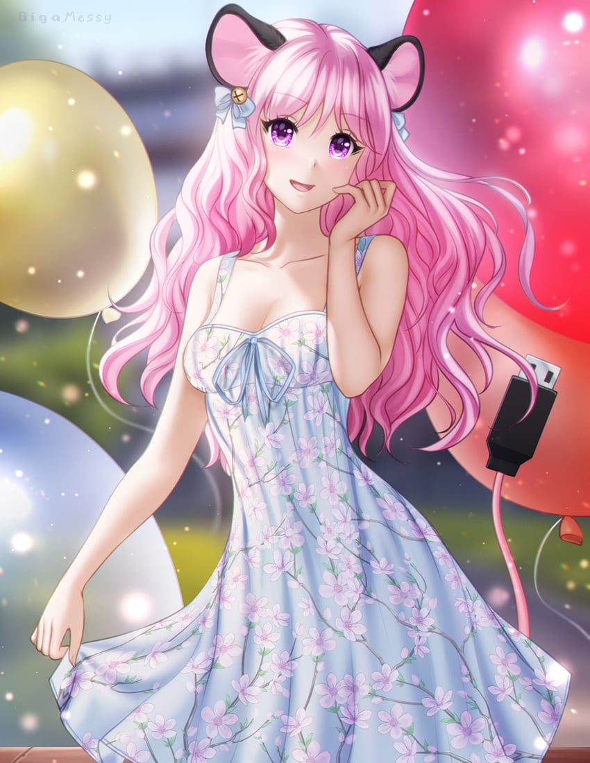 原创、primula (neko1967) 1名女孩 :D 兽耳 作者名 气球
