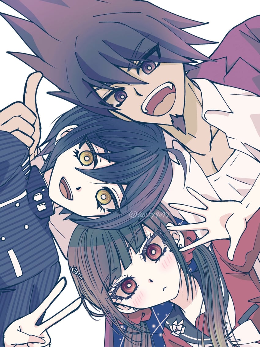 弹丸论破、弹丸论破V3：大家自相残杀的新学期、春川魔姬 1名女孩 :< :D 呆毛 黑色水手领