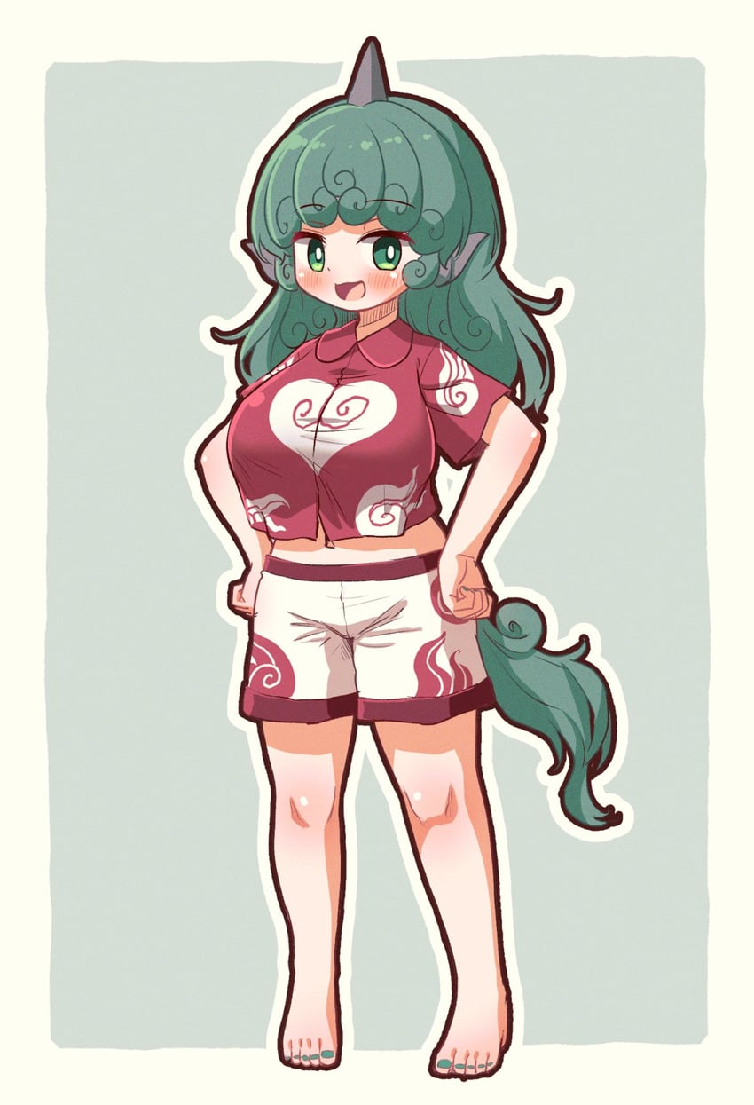 东方Project、高丽野阿吽 1名女孩 :D 赤脚 脸红 乳房