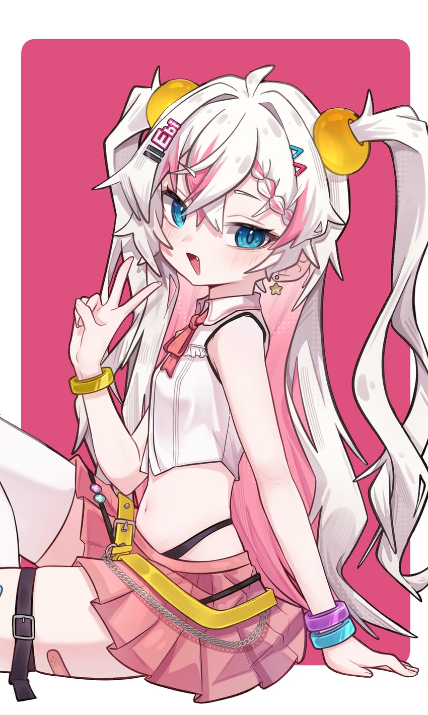 个人势虚拟主播、潮虾 1名女孩 呆毛 创可贴 腿上的创可贴 大腿上的绷带