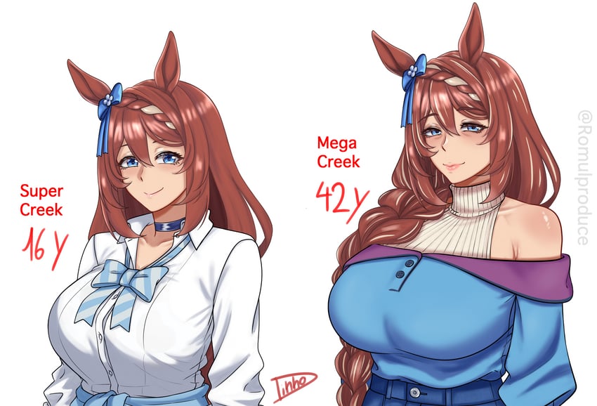 赛马娘、超级小海湾 (赛马娘) 1名女孩 年龄对比 年龄增长 替换服装 兽耳
