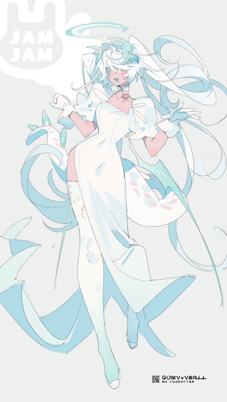 原创 1名女孩 蓝眼 蓝舌头 项圈 有色舌头