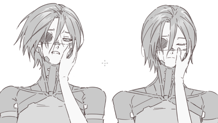 信号 (游戏)、艾尔斯特 (信号) 1名女孩 机器人 闭眼 准星 灰度