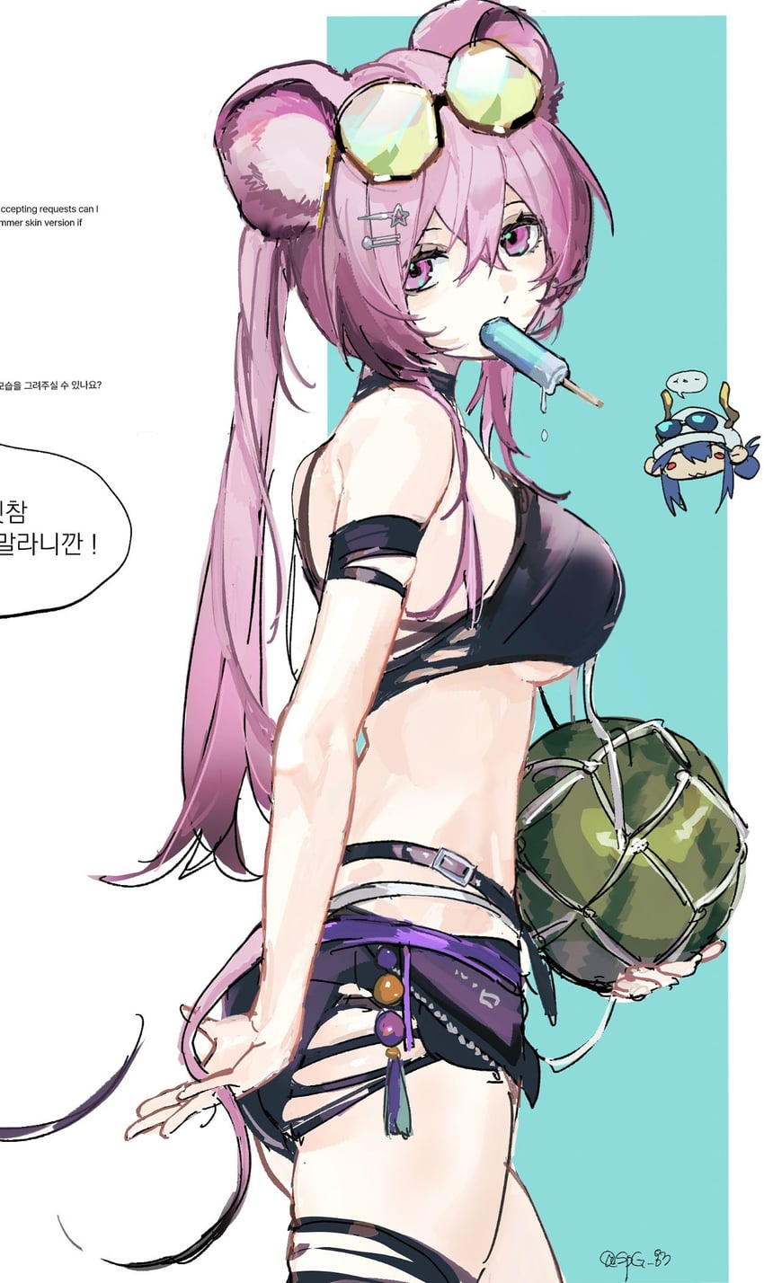 明日方舟、陈 (明日方舟)、陈 (假日威龙) (明日方舟) ... 1名女孩 兽耳 黑色文胸 黑凉鞋