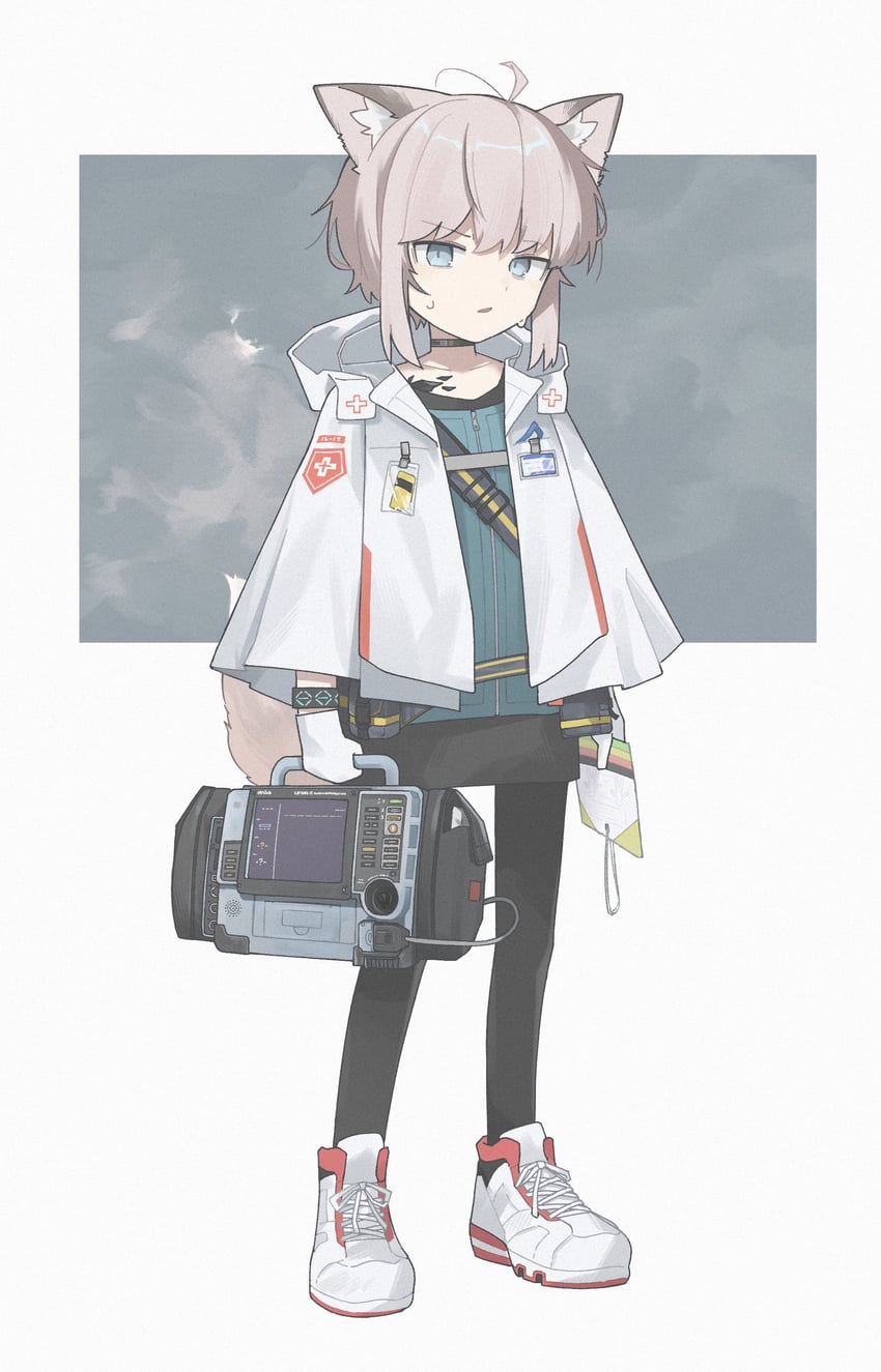 明日方舟、苏苏洛 (明日方舟) 1名女孩 撇嘴 aed 兽耳毛 兽耳