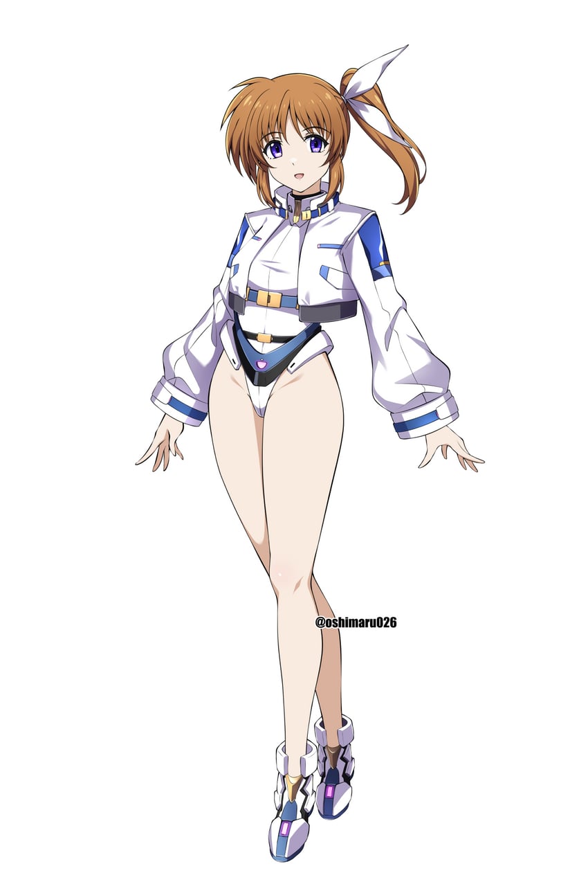 魔法少女奈叶、魔法少女奈叶、高町奈叶 1名女孩 改装服装 乳房 棕发 短款夹克