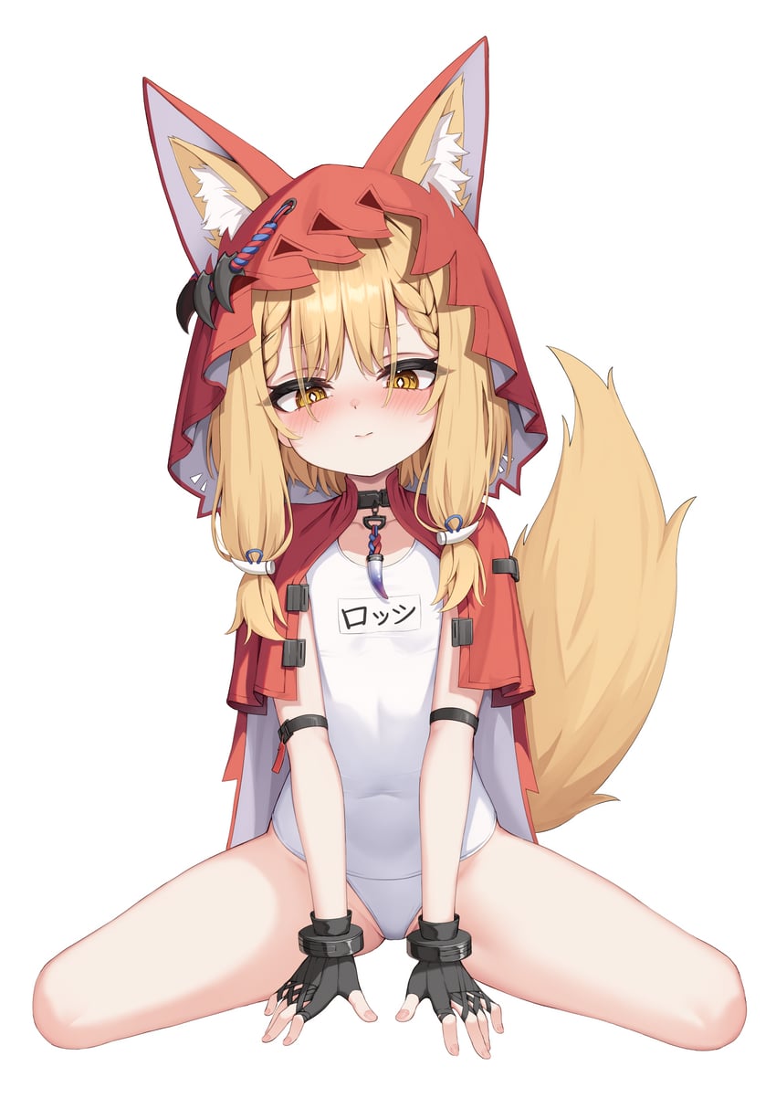 明日方舟、明日方舟：终末地、罗斯 (明日方舟) 1名女孩 兽耳毛 兽耳 黑色手套 金发