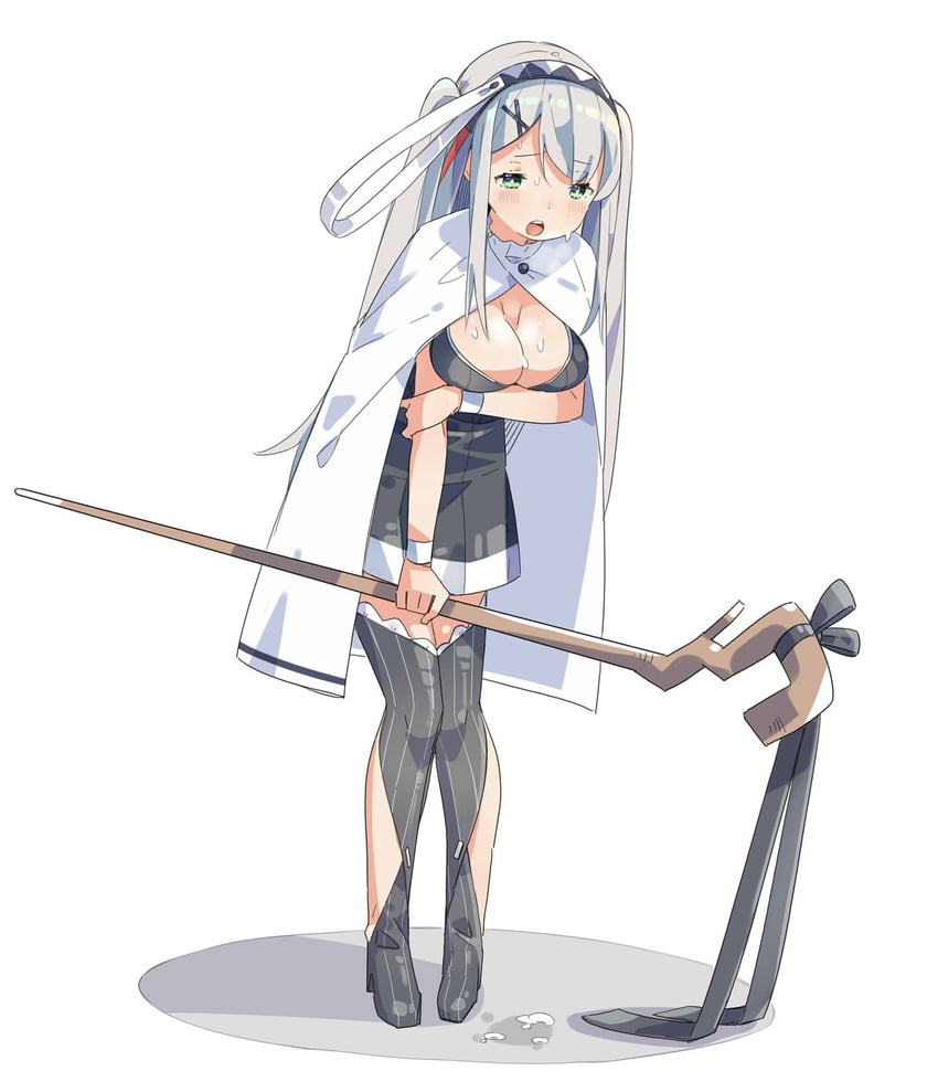 原创 1名女孩 手臂托在乳房下 黑色靴子 黑色连衣裙 黑色发带