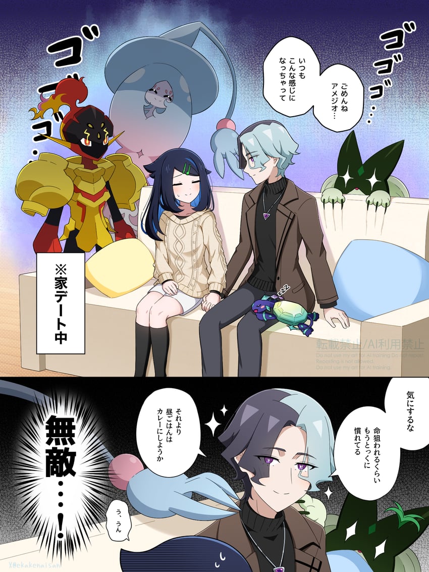 宝可梦、精灵宝可梦 (动画)、宝可梦：地平线 1名男孩 1名女孩 替换服装 黑发 黑袜