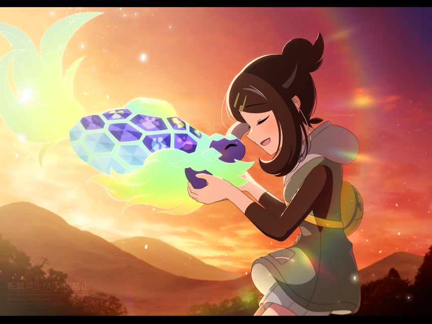 宝可梦、精灵宝可梦 (动画)、宝可梦：地平线 1名女孩 :D 包 黑发 黑衬衫