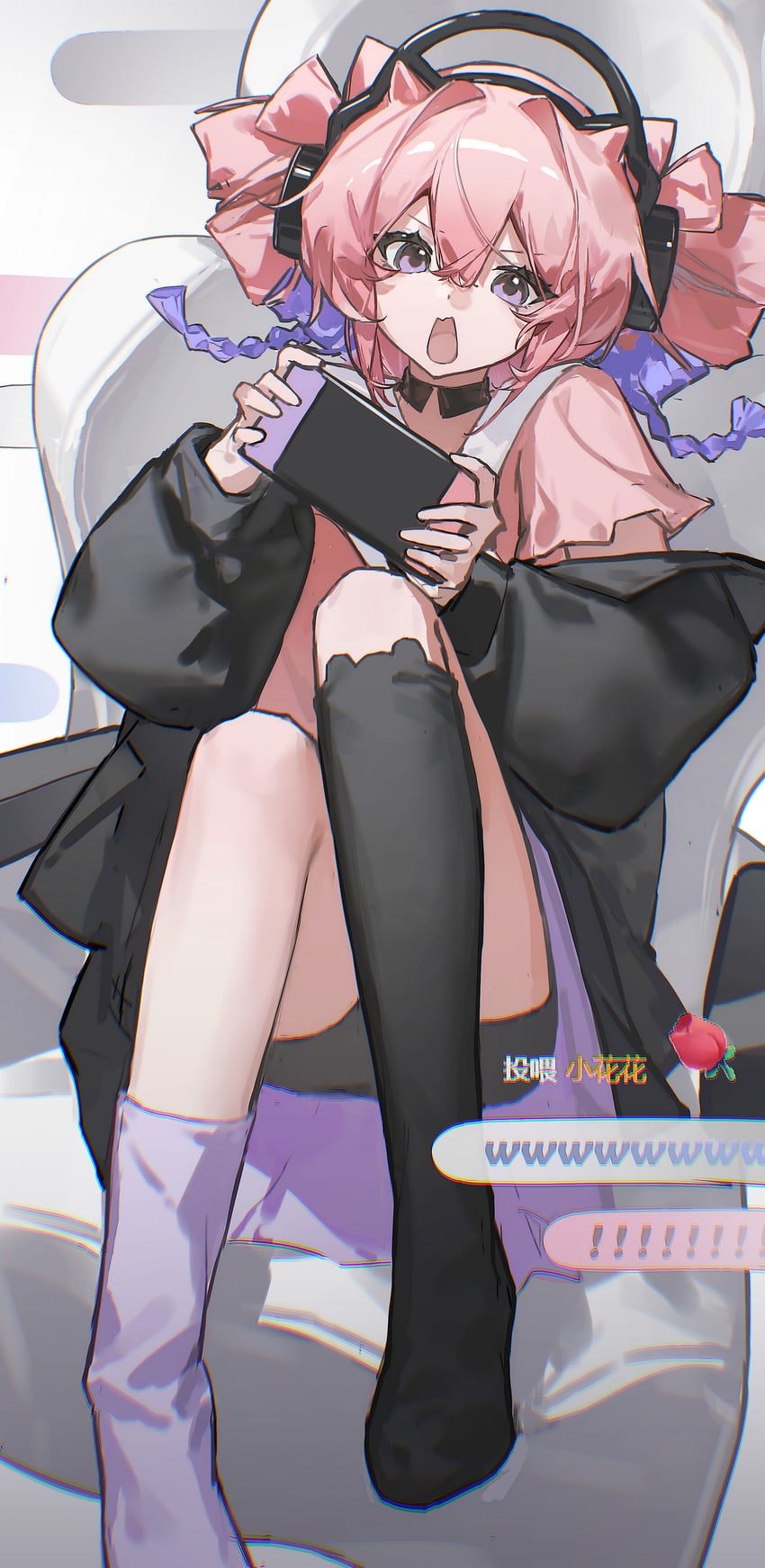 明日方舟、尤里卡 (明日方舟) 1名女孩 兽耳 不对称腿部穿着 黑色夹克 黑色短裤
