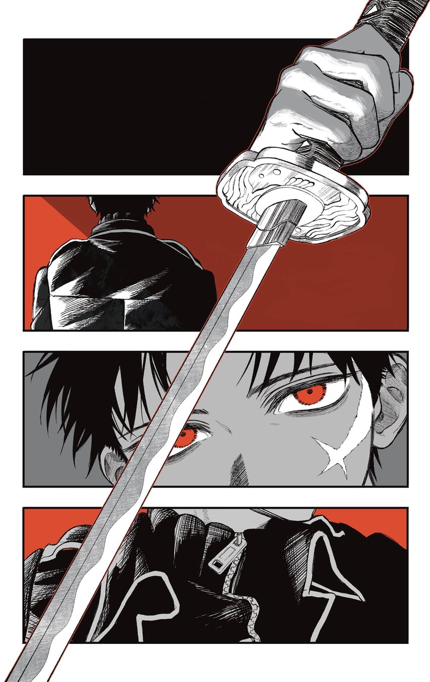 神乐钵、六平千纮 1名男孩 外套 漫画 整页漫画 手持