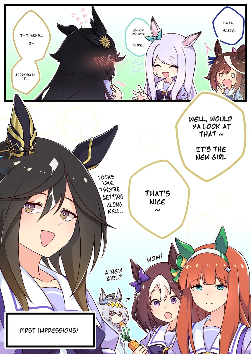 原创、现实生活、目白麦昆 (赛马娘) 兽耳 漫画 耳标 耳环 整页漫画