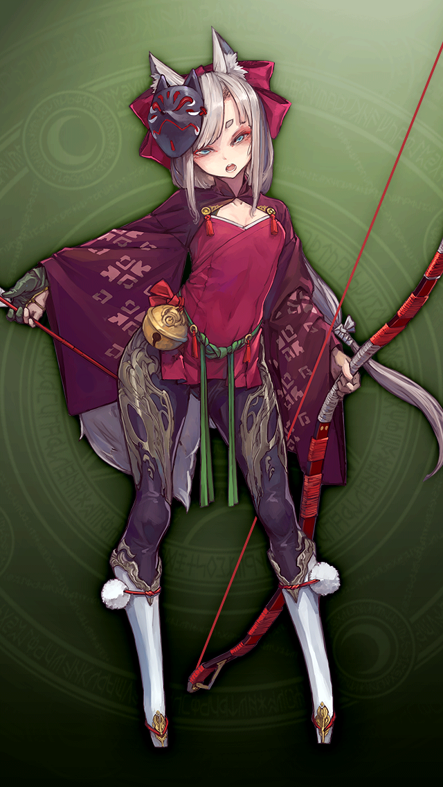 格林笔记、hatsume (grimms notes) 1名女孩 箭 铃铛 黑面具 黑色连裤袜
