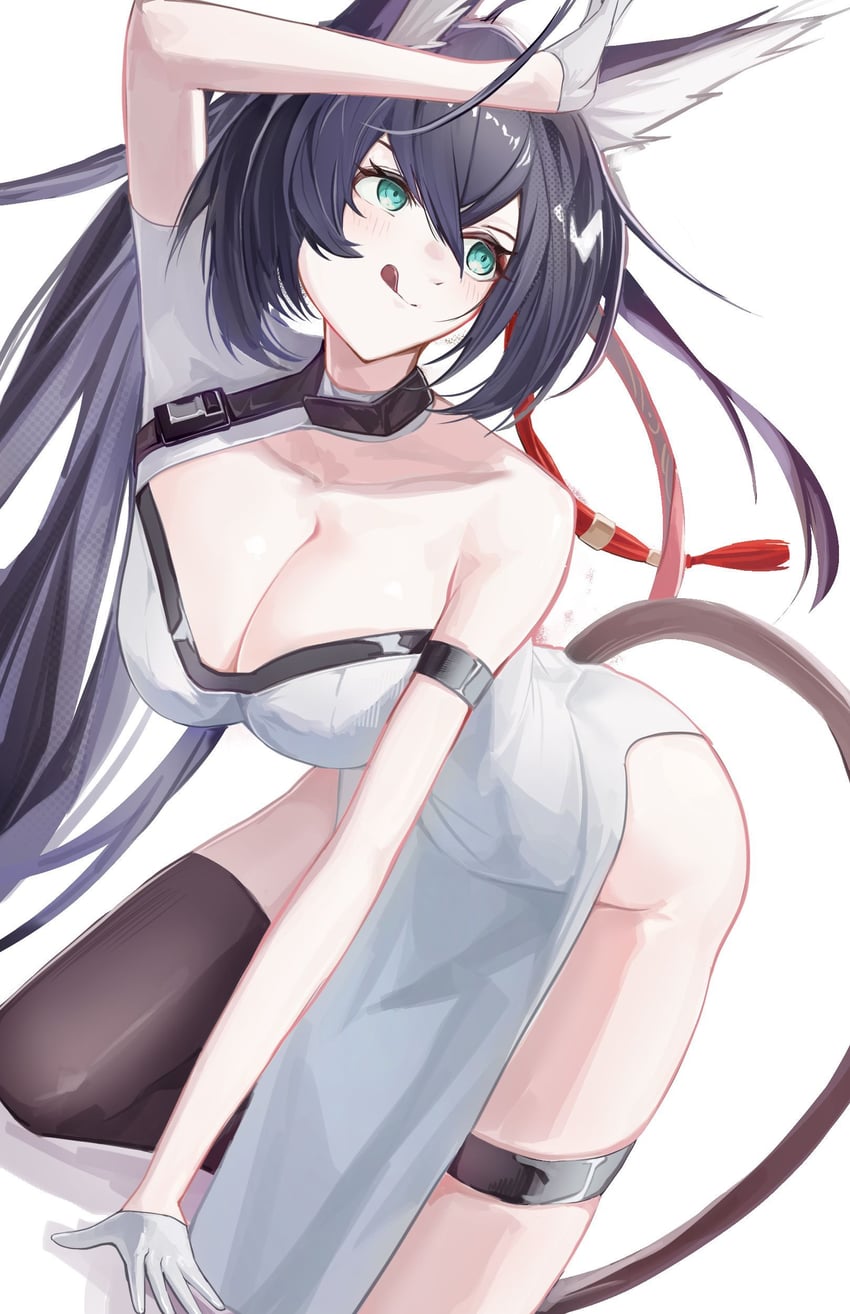 明日方舟、煌 (明日方舟) 1名女孩 四肢着地 替换服装 兽耳毛 兽耳