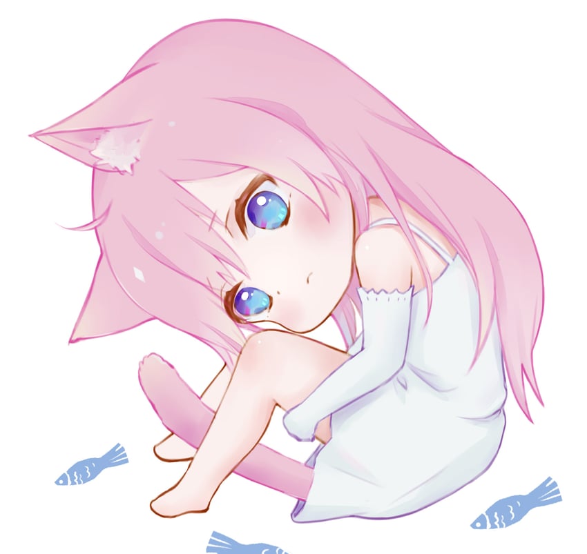 原创 1名女孩 动物 兽耳毛 兽耳 露肩