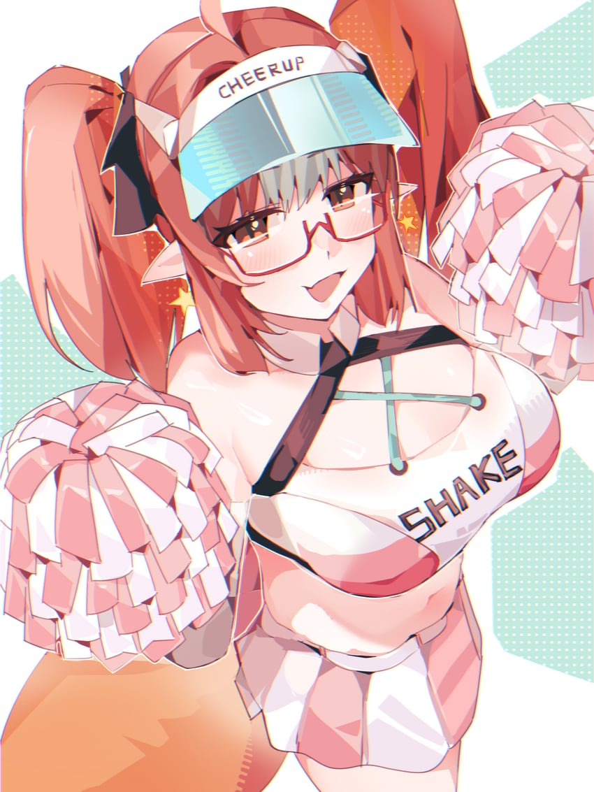 明日方舟、硅钼铅矿 (明日方舟) 1名女孩 裸腿 露肩 腹部 乳房