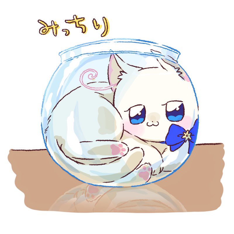 光之美少女、Wonderful Precure!、猫屋敷雪 猫脸笑 动物 蓝眼 蓝色丝带 猫
