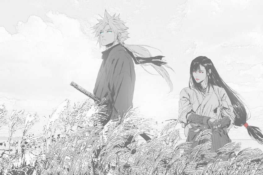 最终幻想、最终幻想VII、最终幻想7 重制版 1名男孩 1名女孩 整理衣服 整理手套 替换服装