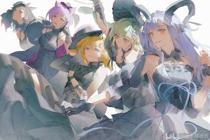 明日方舟、BanG Dream!、Bang Dream! It's MyGO!!!!! 5名女孩 兽耳 阿斯科特领巾 Ave Mujica 黑色细领带