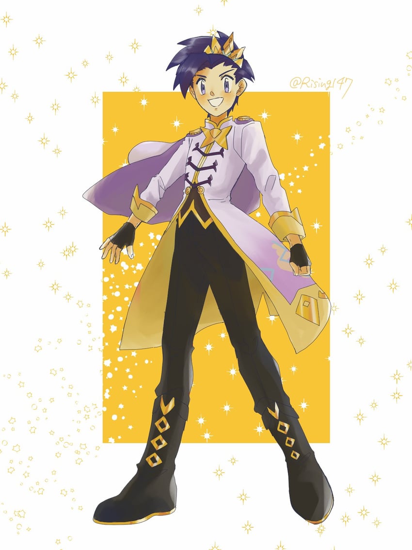 宝可梦、宝可梦大师 EX、ethan (champion) (pokemon) 1名男孩 黑色靴子 黑色手套 黑发 黑裤子