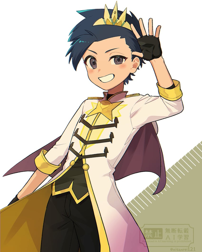 宝可梦、宝可梦大师 EX、ethan (champion) (pokemon) 1名男孩 黑色手套 黑发 黑裤子 小披肩