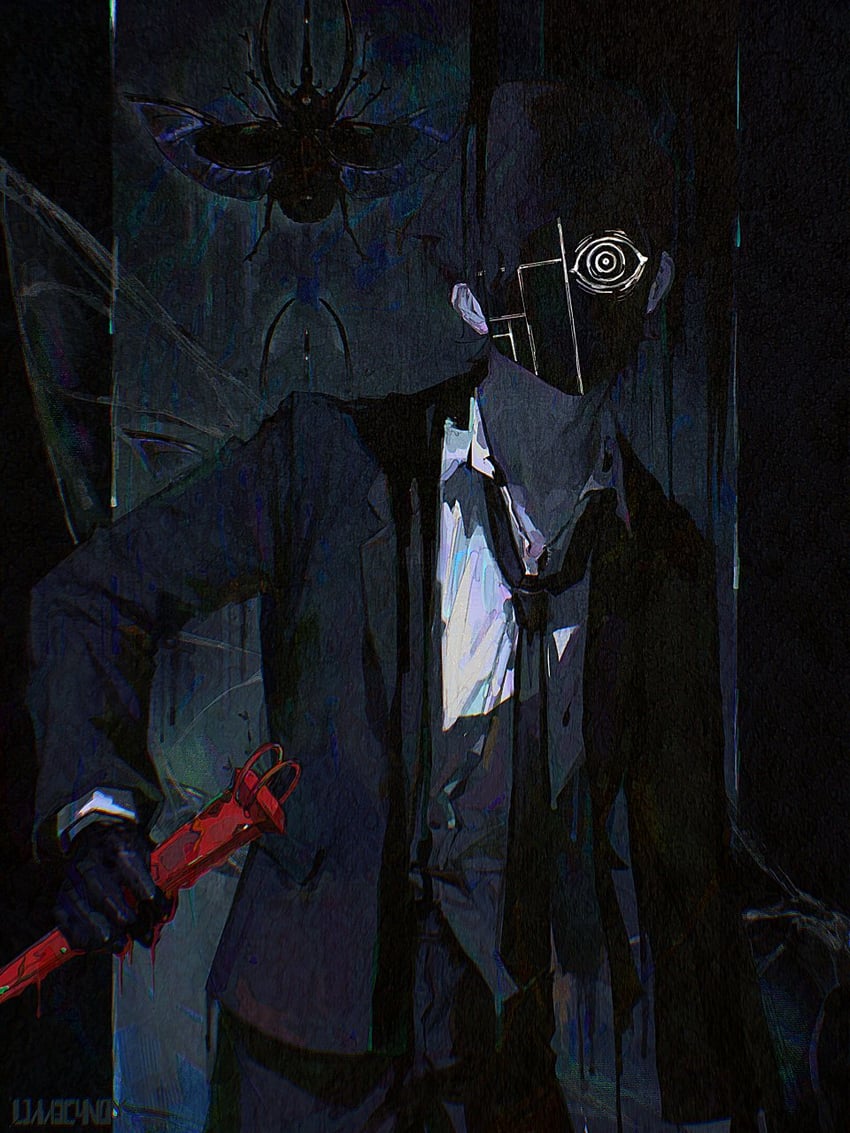 灵魂引路人 (游戏)、king of mercury (psychopomp) 1名男孩 黑色手套 黑发 黑色夹克 黑面具
