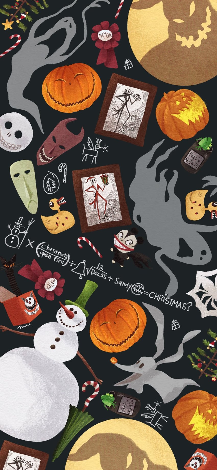 圣诞夜惊魂、杰克·斯凯灵顿、Oogie Boogie (圣诞夜惊魂) 3个男孩 幽灵 礼物 帽子 男性重心