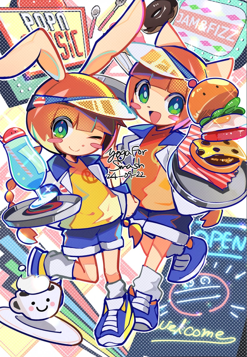Bemani、Pop'n Music、pop'n music jam&fizz 2名女孩 :D ;) 兽耳 作者名