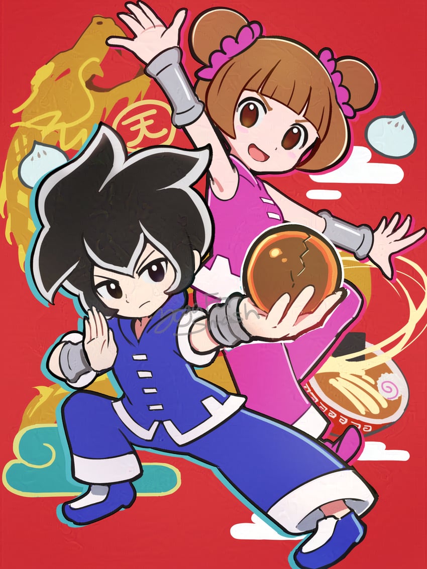 节奏天国、瓦力欧制造、cicada (rhythm tengoku) 1名男孩 1名女孩 作者名 黑瞳 黑发