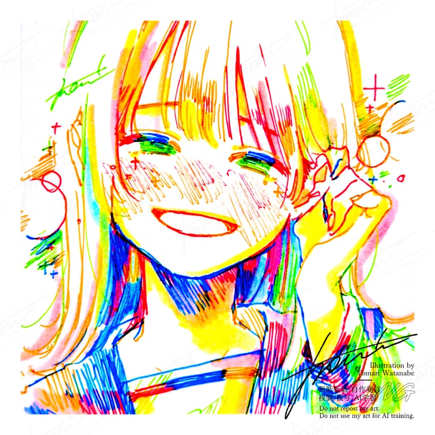 原创 1名女孩 作者名 脸红 边框 气泡