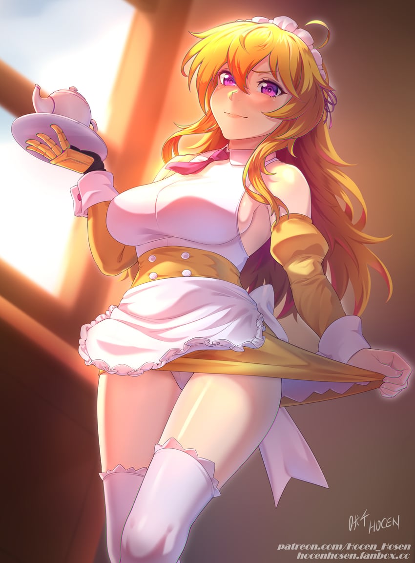 RWBY、阳·小龙 1名女孩 围裙 作者名 金发 乳房