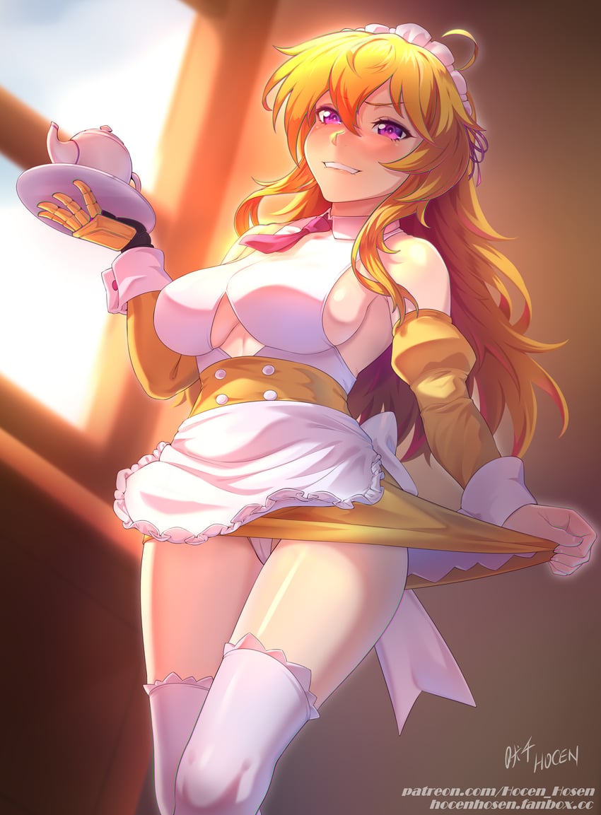 RWBY、阳·小龙 1名女孩 围裙 作者名 咬唇 金发