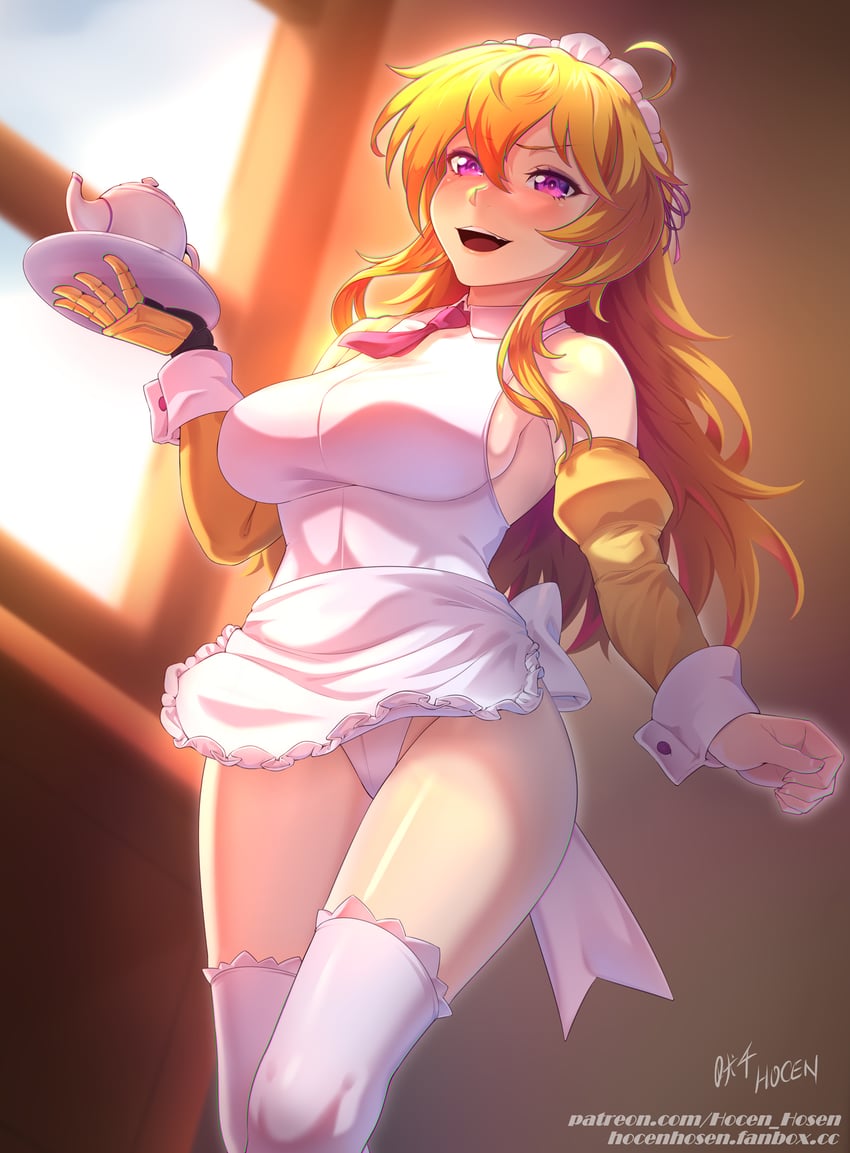 RWBY、阳·小龙 1名女孩 围裙 作者名 金发 乳房