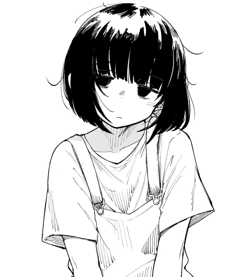 原创 1名女孩 包 黑发 齐刘海 脸红