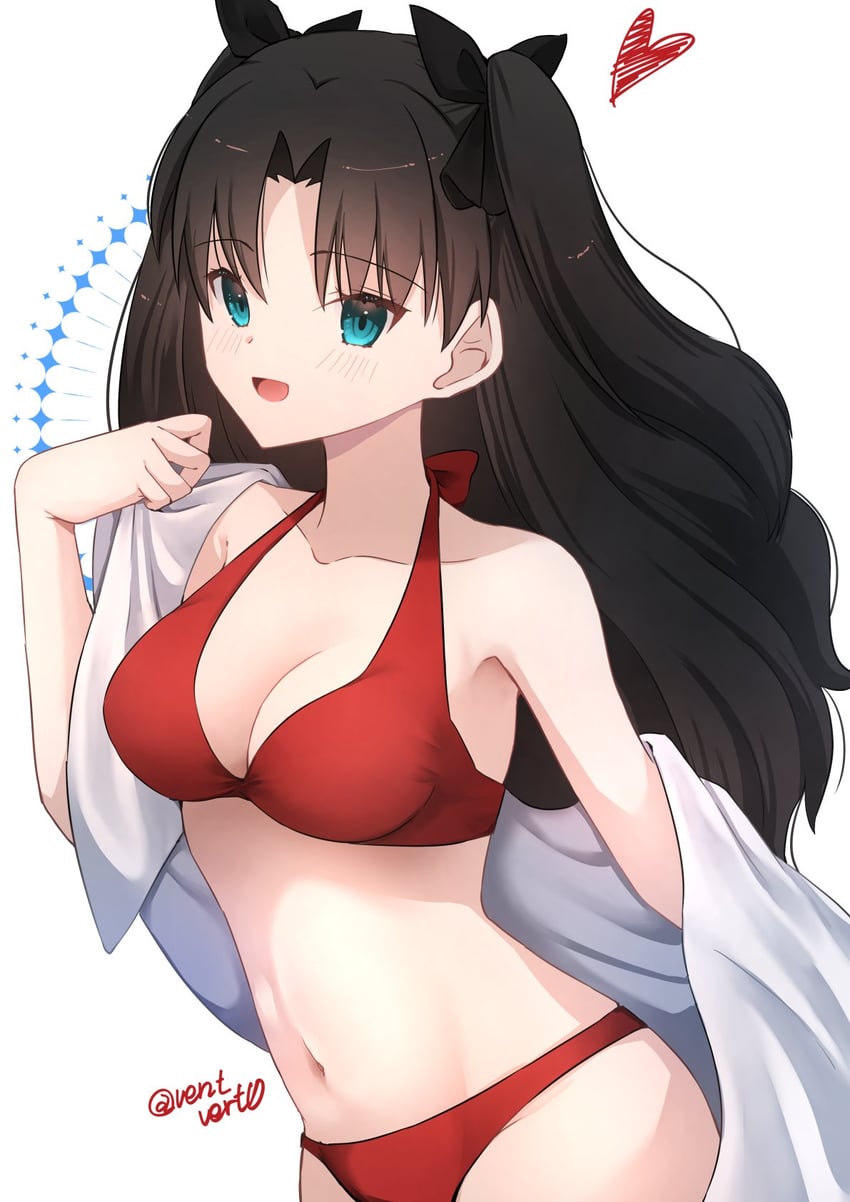 Fate/hollow ataraxia、Fate/stay night、Fate系列 1名女孩 比基尼 黑发 蓝眼 乳房