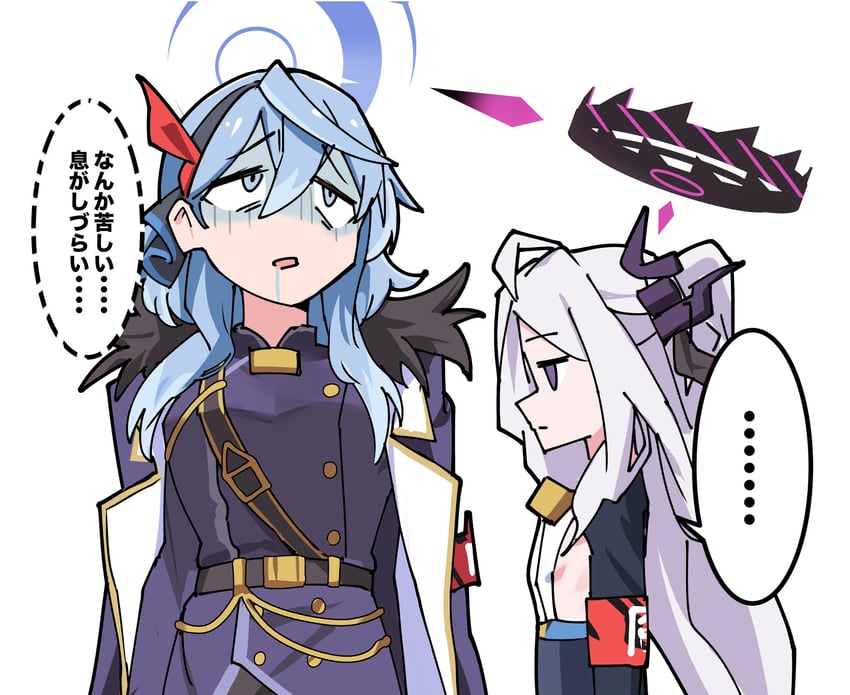 蔚蓝档案、亚子 (蔚蓝档案)、空崎日奈 呆毛 天雨亚子 (蔚蓝档案) (cosplay) 黑色大衣 蓝眼 蓝发