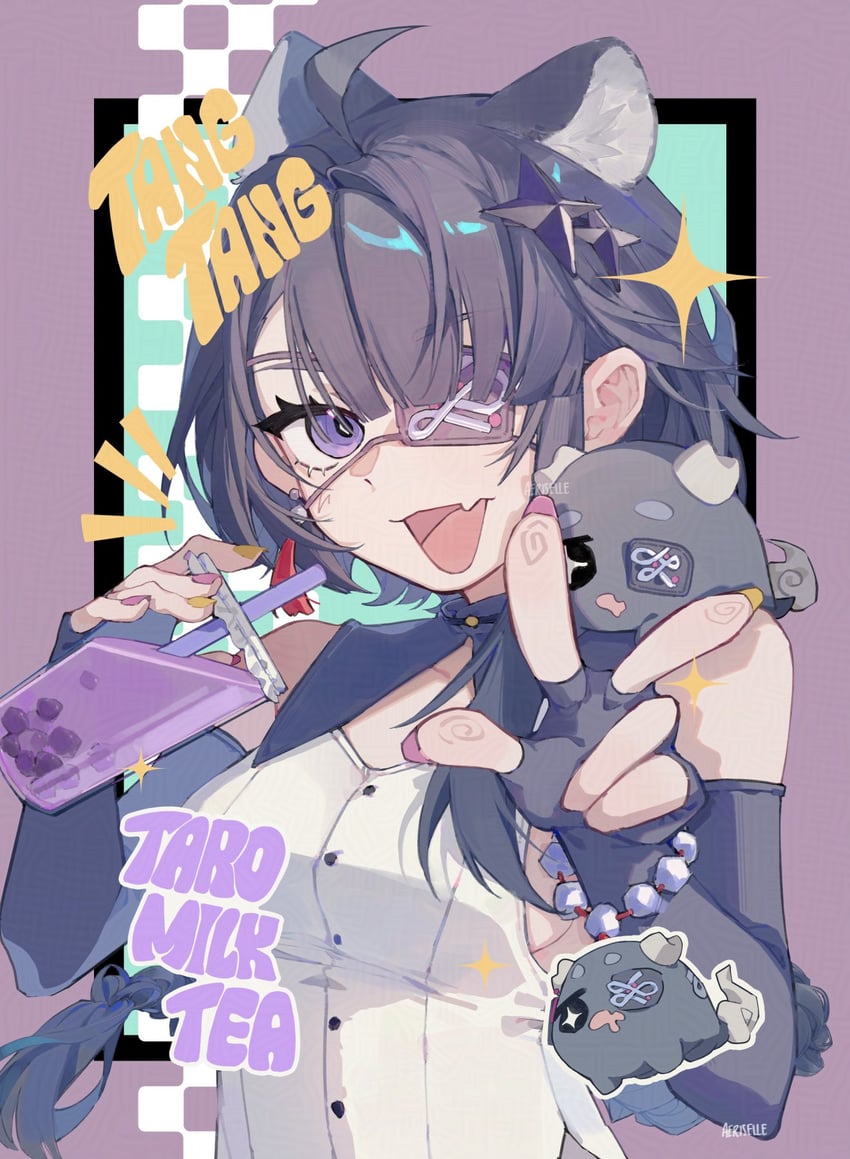 明日方舟、明日方舟：终末地、糖糖 (明日方舟) :D 呆毛 兽耳毛 兽耳 黑色手套