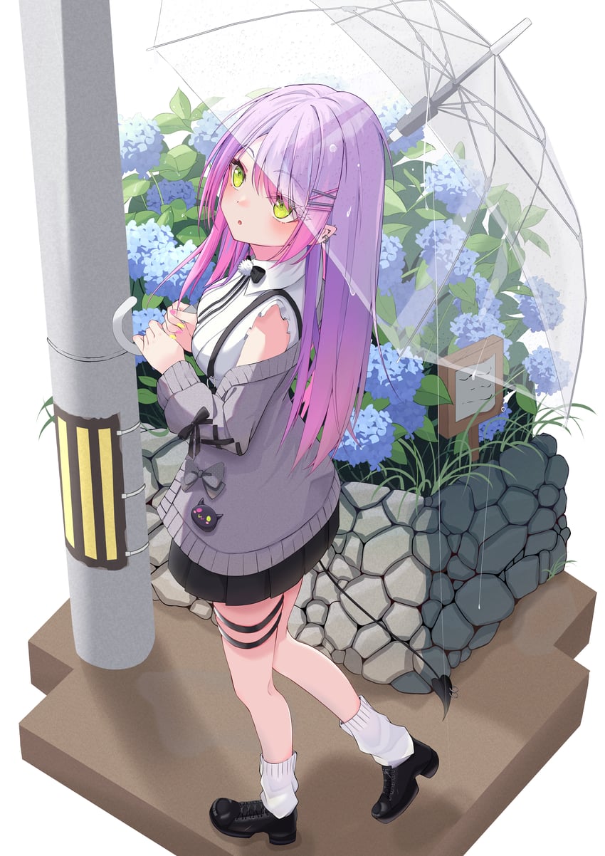 Hololive、常暗永远 1名女孩 脸红 乳房 白天 花