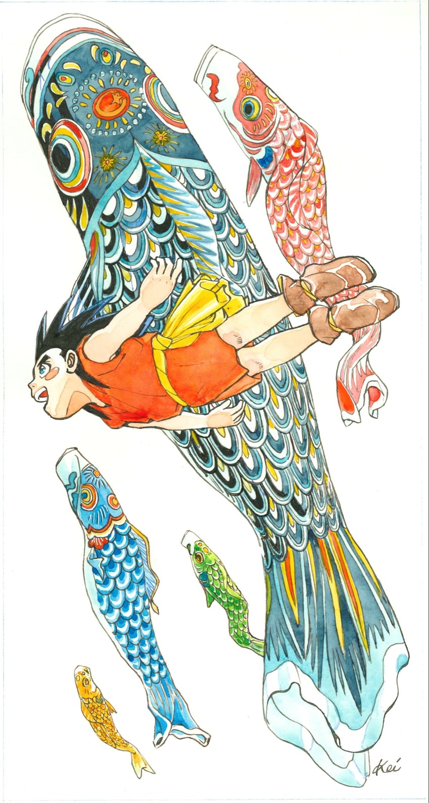 吉祥物角色、fuuta (suttsu) 1名男孩 黑发 蓝眼 腮红贴纸 棕色鞋子