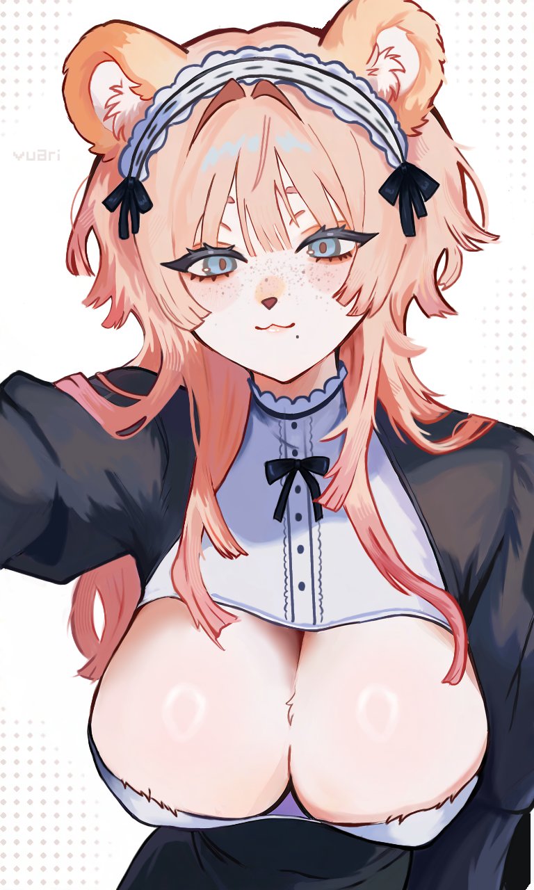 原创 1名女孩 猫脸笑 兽耳 动物鼻子 作者名