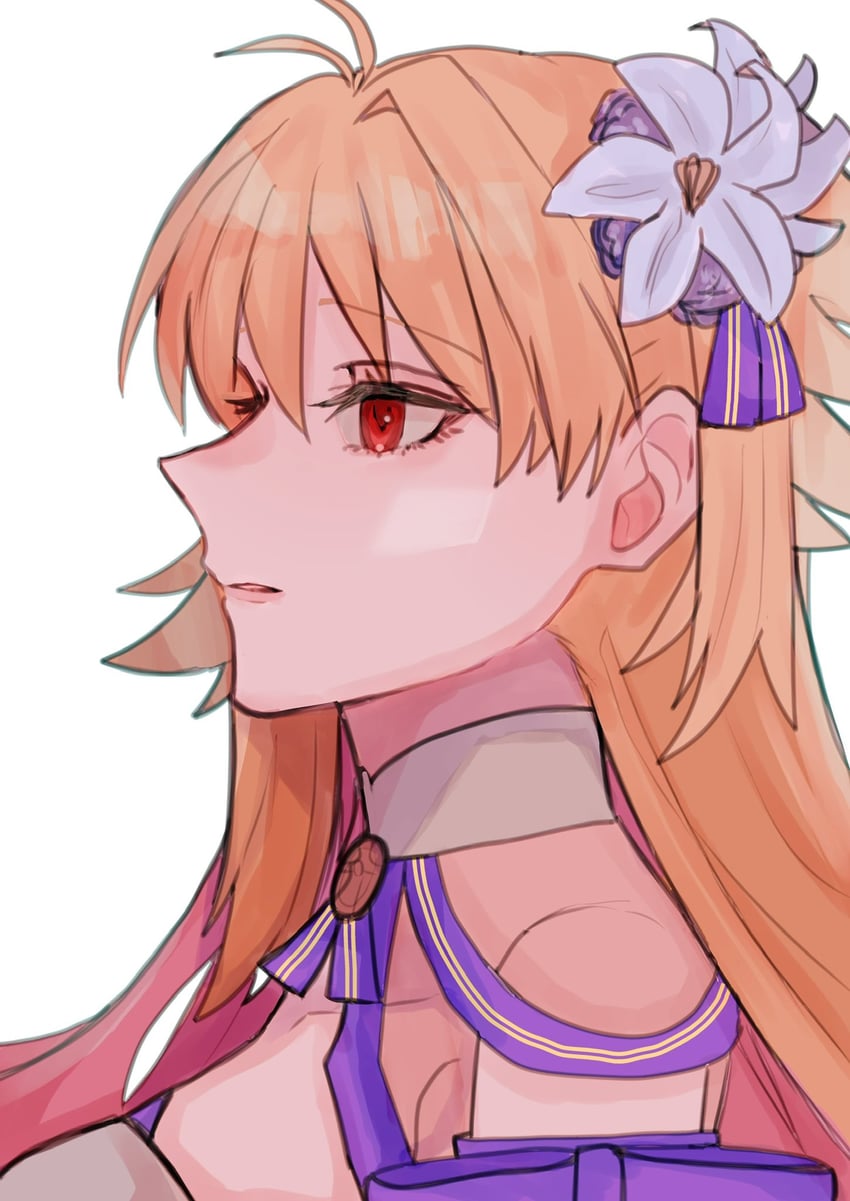 Fate/Grand Order、Fate系列、爱尔奎特 (地球姬) 1名女孩 呆毛 露肩 金发 蓝色丝带