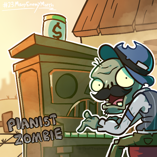 植物大战僵尸、植物大战僵尸2、pianist zombie (plants vs. zombies) 1名男孩 蓝帽子 棕色裤子 角色名称 有色皮肤