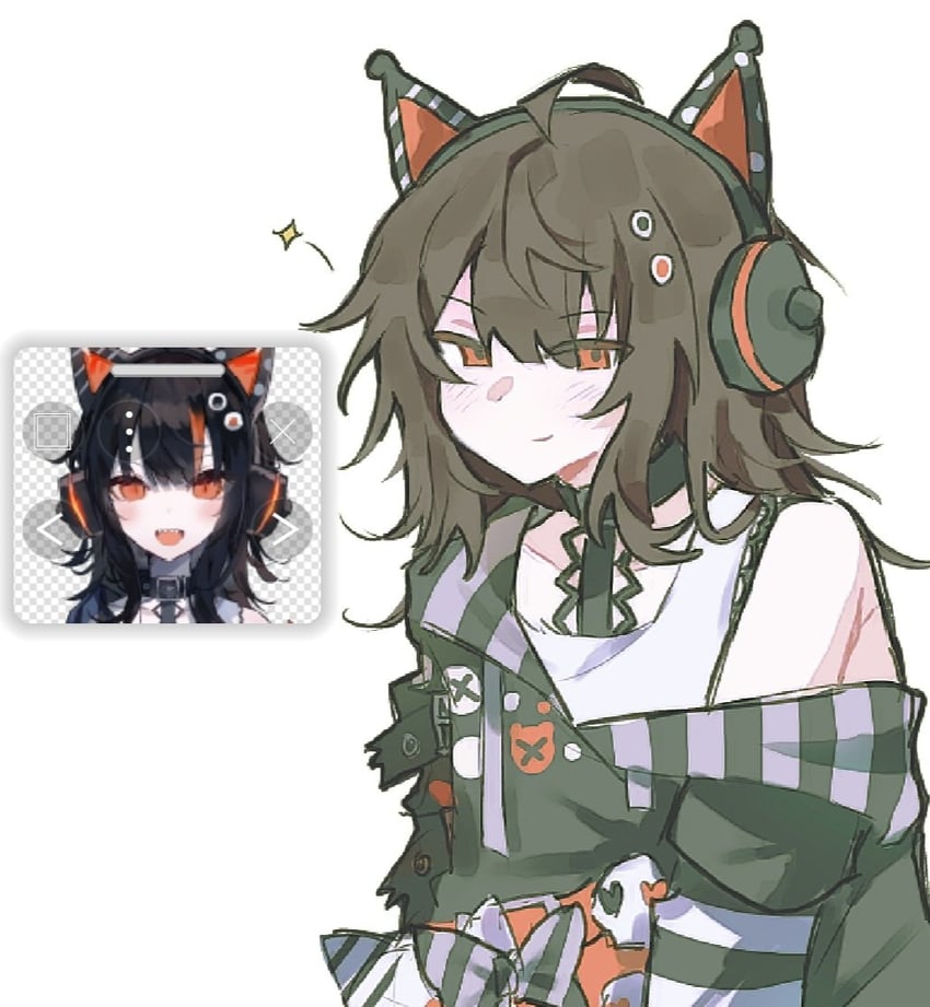 魔法少女的小镇审判、泽渡可可 呆毛 兽耳耳机 兽耳 黑发 黑色毛衣